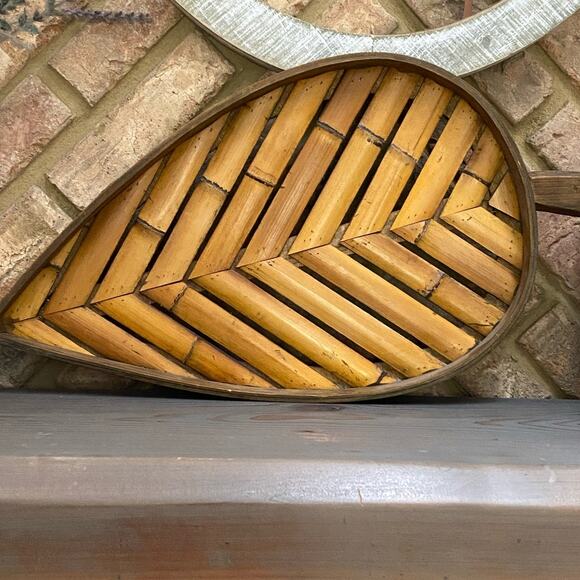 Vintage Bamboo Wood Leaf Shaped Serving‎ Tray - Picture 1 of 6